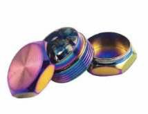 Гріндер/ Подрібнювач тютюну/ канабісу "Гайка" 33х24 мм (3 секціі) металевий бензин