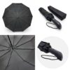 Парасоля компактна чоловіча півавтомат Bellissimo 99 см/ 10 спиць/ антивітер однотонна чорна