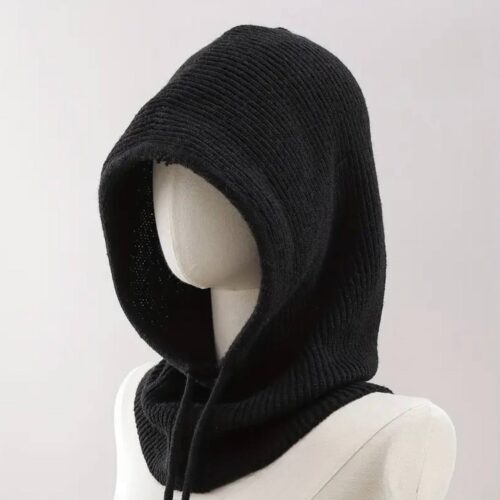 Шапка-балаклава унісекс в рубчик чорна