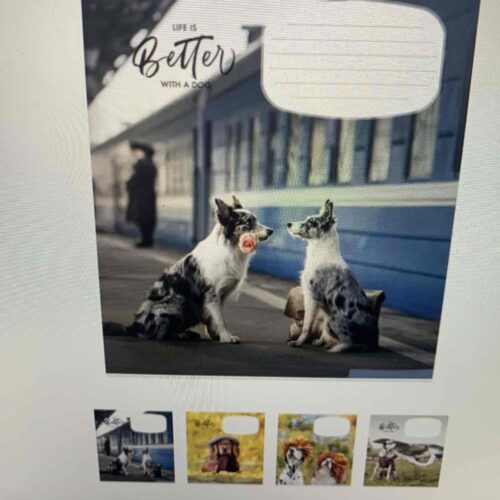 35874be6-2027-4266-9a75-217a77dfc924-1.jpg Зошит уч. Школярик "Life is Better With a Dog" 12 арк/коса лінійка