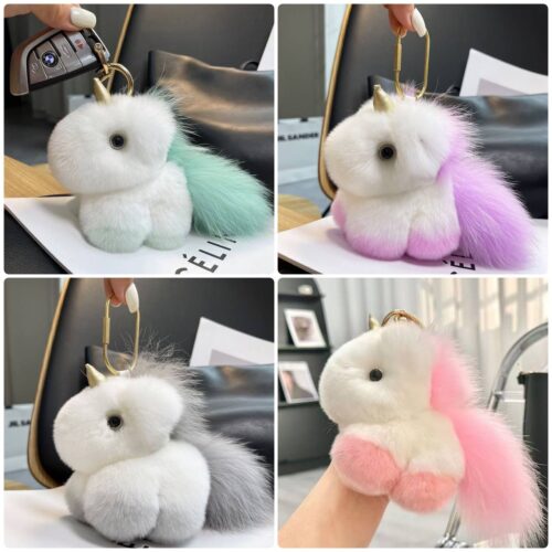 382edc76-ef17-4dca-9049-4e414fdb70b8.jpg Брелок хутряний «Єдиноріг» мікс кольорів