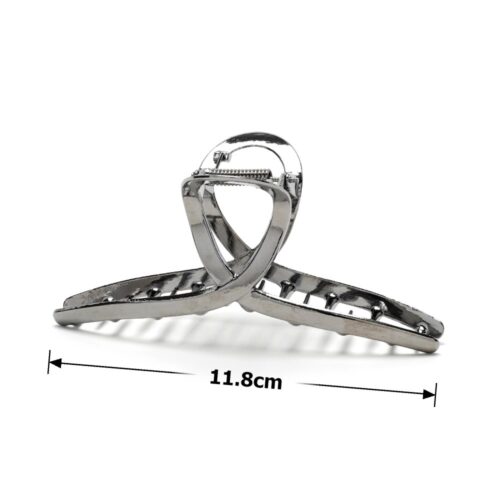 Заколка/краб для волосся "Петля" металева 11,8 см графітова