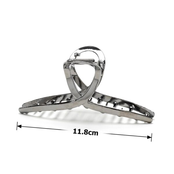 Заколка/краб для волосся "Петля" металева 11,8 см графітова