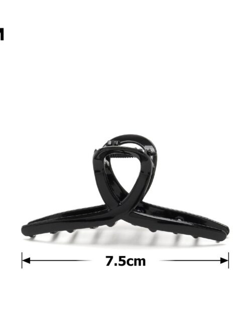 Заколка/краб для волосся "Петля" металева 7,5 см чорна