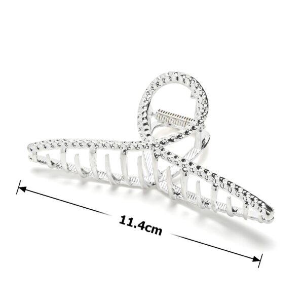 Заколка/краб для волосся "Петля" металева 11,4 см срібна