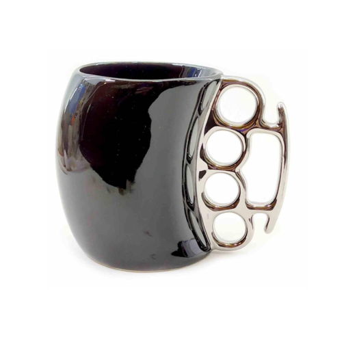 Чашка керамічна "Кастет" фігурна 350 мл чорна