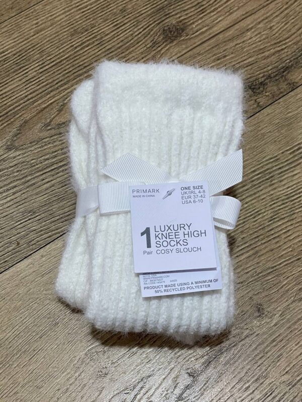 Шкарпетки-підколінки пухнасті Slouch Cosy "Luxury Knee High" Primark білі