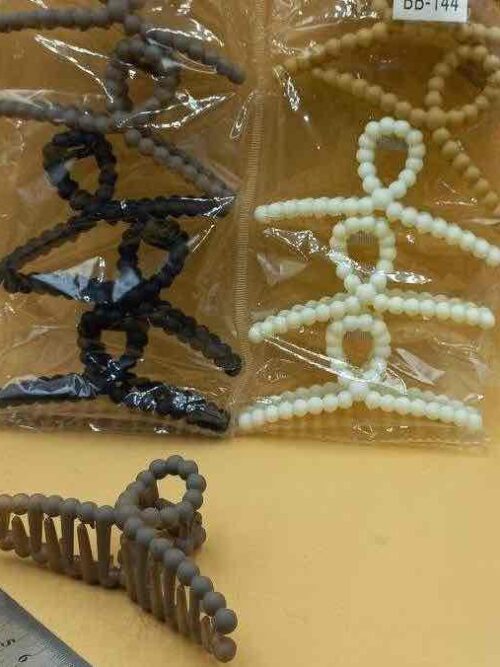 Заколка/краб для волосся "Перлина" пластик мікс кольорів 10 см