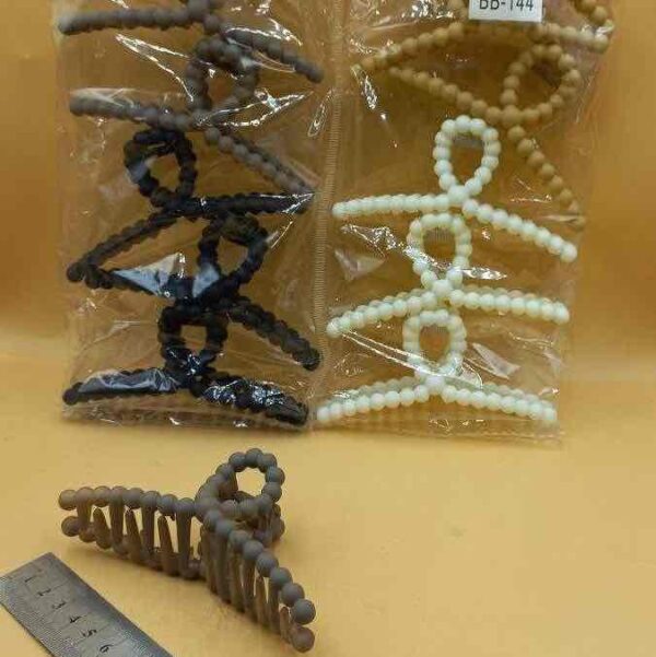 Заколка/краб для волосся "Перлина" пластик мікс кольорів 10 см