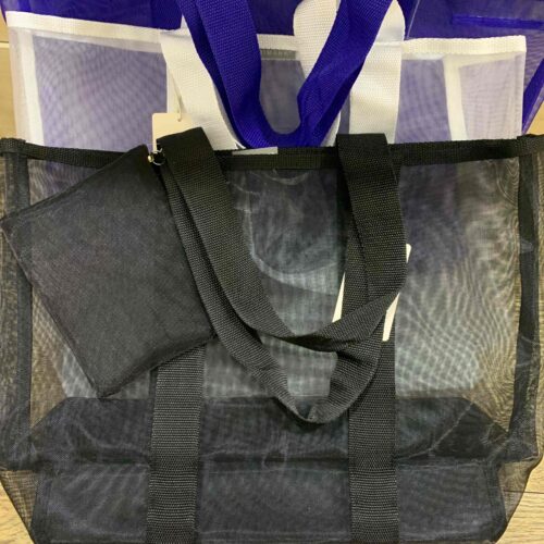 Сумка-шоппер Primark сітчаста 2 в 1 чорна/біла/синя