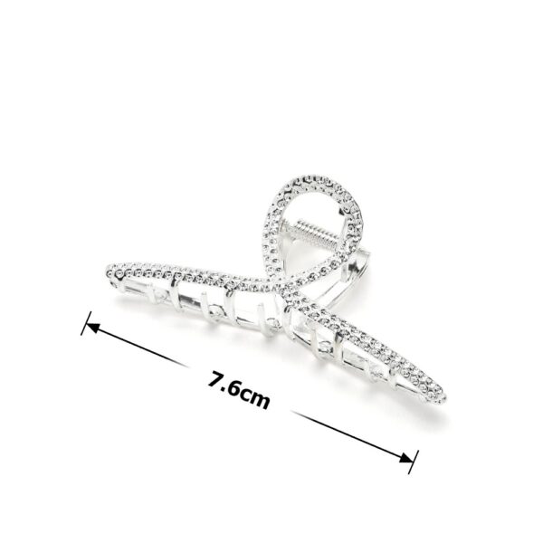 Заколка/краб для волосся "Петля" металева 7,6 см срібна