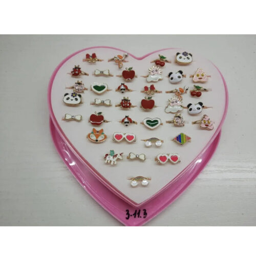 Каблучка дитяча металева мікс дизайнів 1 шт