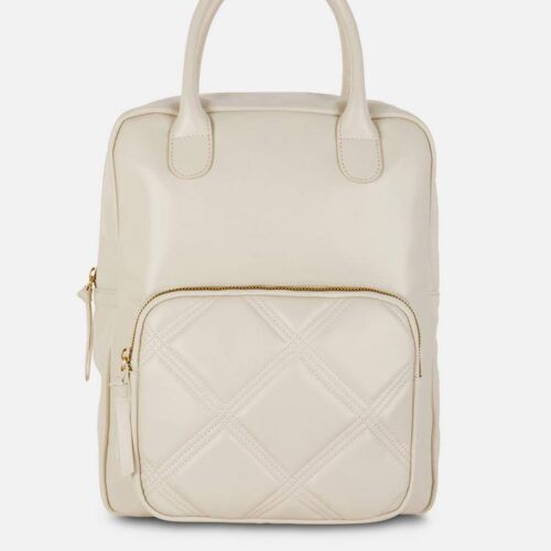 Рюкзак-сумка з ручками та стьобаною кишенею еко-шкіра Primark молочний