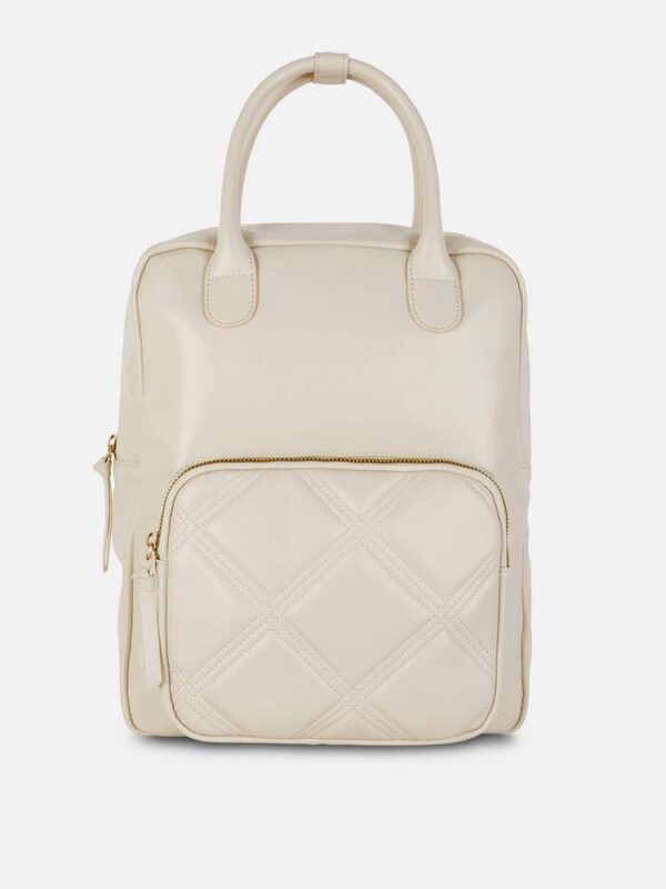 41b2de7c-99f7-41ff-a8ca-389e4f4e670b.jpg Рюкзак-сумка з ручками та стьобаною кишенею еко-шкіра Primark молочний