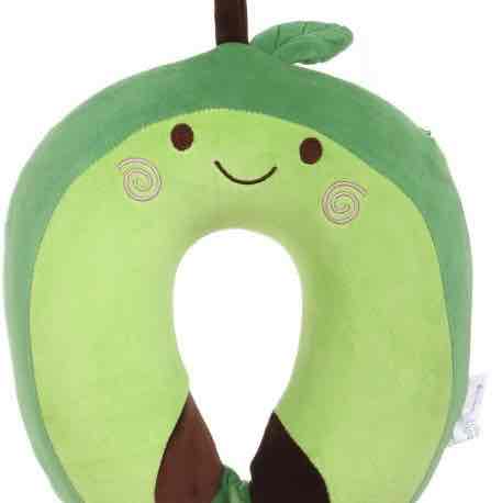 Подушка дорожня U-подібна "Зелене яблуко" (холофайбер)