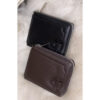 Гаманець чоловічий компактний чорний/коричневий