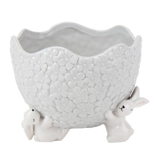 Кашпо керамічне "Великодній горщик" 15,5 см сірий