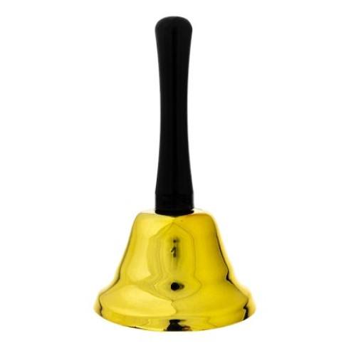 Дзвінок з ручкою металевий золотий 13,5 см