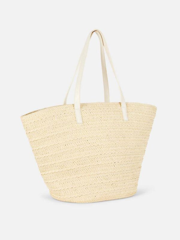 Сумка-шоппер плетена солома Primark молочна з коричневими ручками