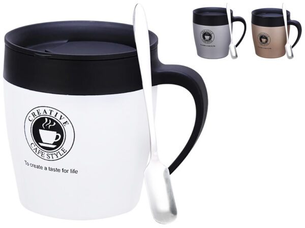 Термочашка "Creative" Benson 350 мл нерж. сталь з ложкою мікс кольорів