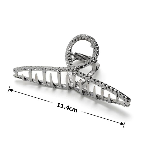 Заколка/краб для волосся "Петля" металева 11,4 см графітова