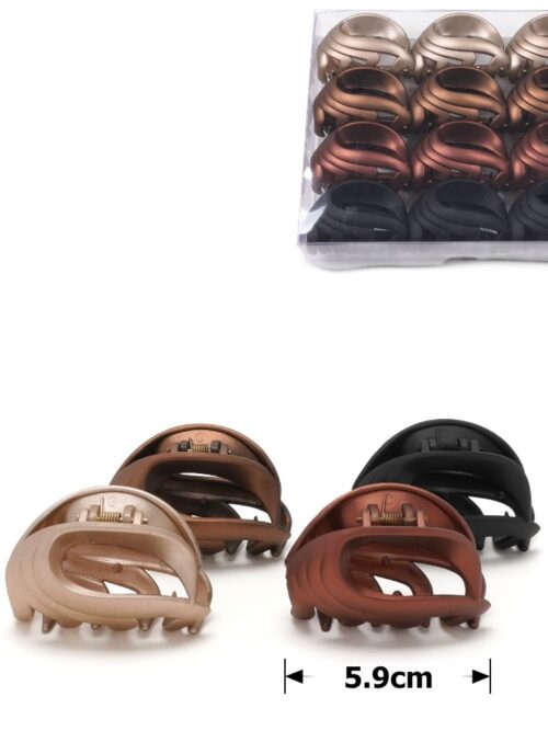 Заколка/краб для волосся пластик 5,9 см мікс кольорів