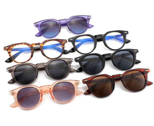 Окуляри унісекс сонцезахисні круглі в пластиковій оправі (10124)