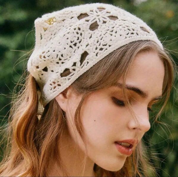 Хустина в стилі Бохо/ Богема в'язана мікс кольорів