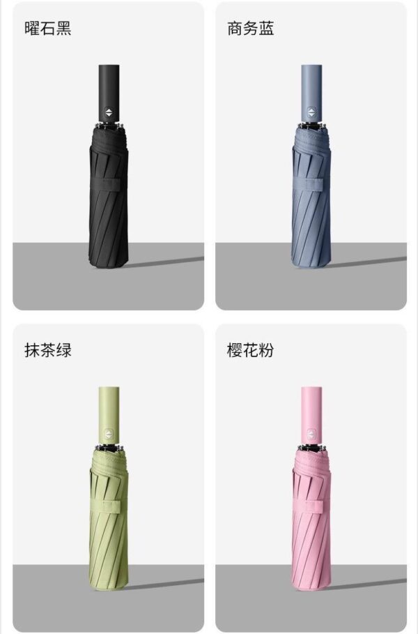 Парасоля компактна зворот. склад. автомат 8*2 спиць однотонна/чорна всередині