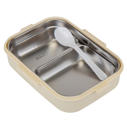 Ланч-бокс однорівневий на 2 відсіки з ложкою 22 см