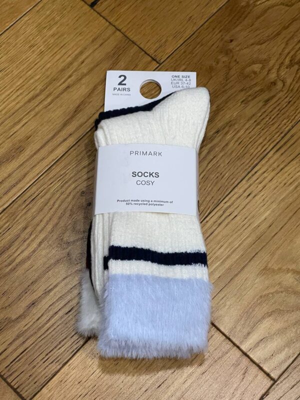 Шкарпетки домашні м'які Cosy Primark високі полоски (1 пара)