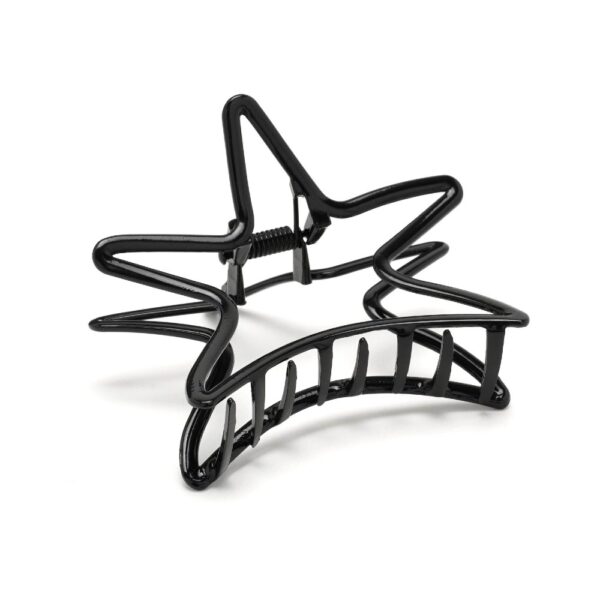 Заколка/краб для волосся "Зірка" металева 7,5 см чорна