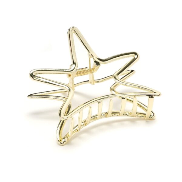 Заколка/краб для волосся "Зірка" металева 7,5 см золота