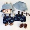 Одяг для Лабубу/ Labubu комбінезон/шапка/окуляри/взуття синій