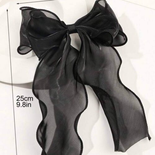 Заколка-автомат «Бант» шифонова мікс кольорів