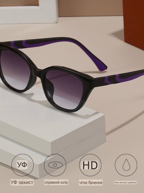 Окуляри жіночі сонцезахисні м'який квадрат дуга з принтом (10110)