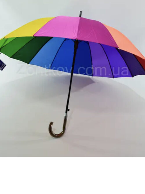 64801417-a81d-4133-b777-fe2078a2ab96.jpg Парасоля-трость Feeling Rain "Веселка" піватомат/ 16 спиць/ антивітер /102 см