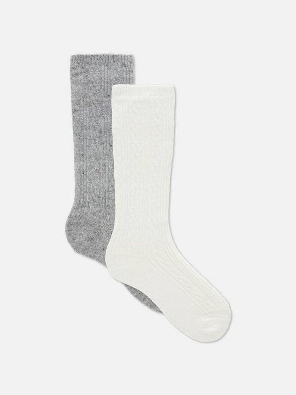 Шкарпетки-підколінки "Knee High" Primark (1 пара) білі/сірі