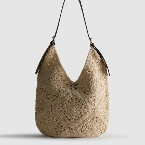 Сумка-шоппер гачкована з ремінцем Primark в стилі Boho молочна