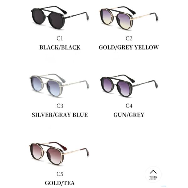 Окуляри унісекс сонцезахисні "Авіатори Стімпанк" заокруглені (10108)