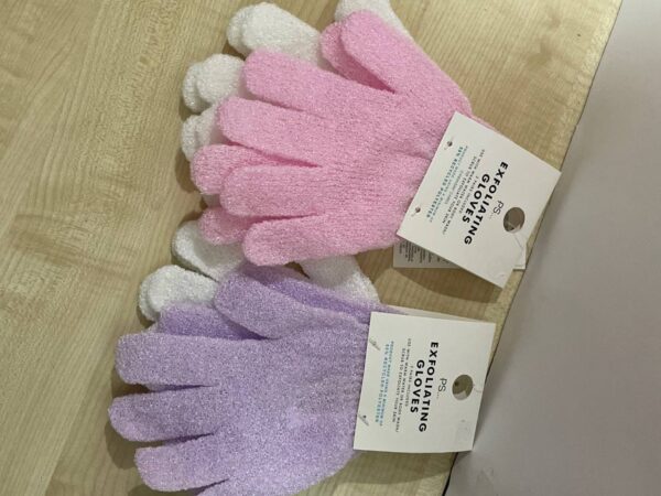 Рукавиці скрабуючі Primark (1 пара) рожеві/білі/ фіолетові