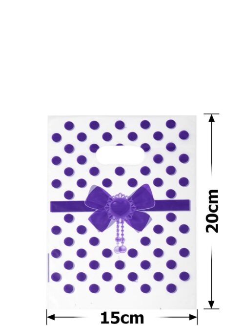 Пакет подарунковий ПВХ (15*20) "Бант" фіолетовий