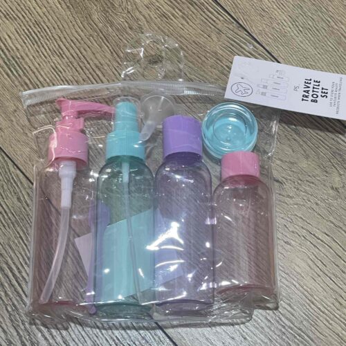 Набір дорожніх баночок 5 в 1 в косметичці Primark кольорові