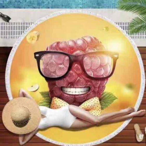 Рушник пляжний круглий "Малина" (D 150 см)