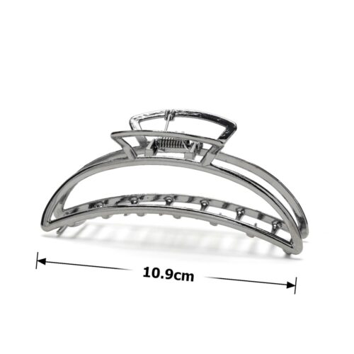 Заколка-краб металева 11 см графітова