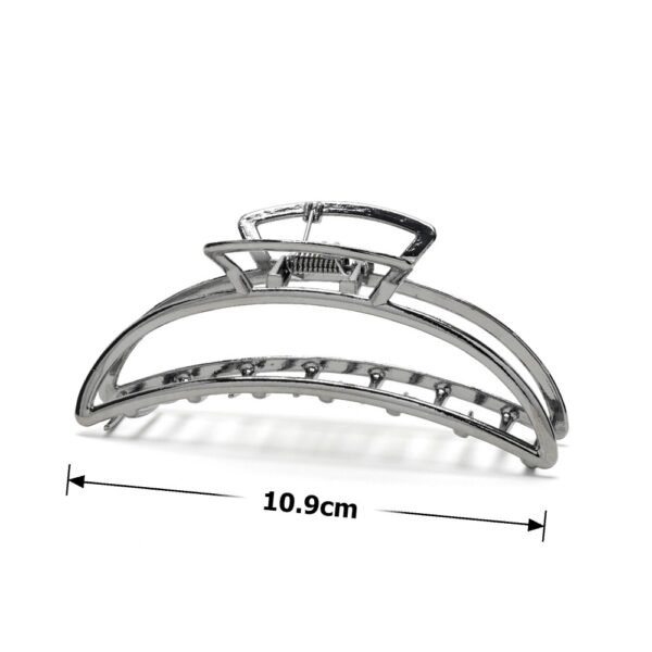 Заколка-краб металева 11 см графітова