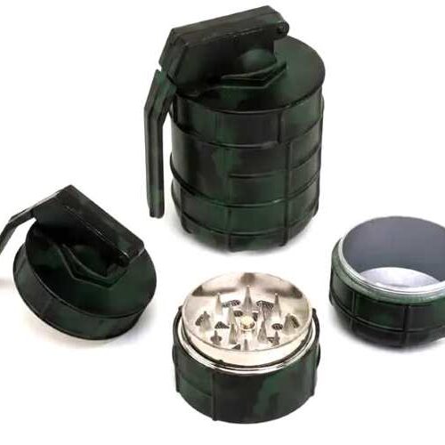 Гріндер/ Подрібнювач тютюну/ канабісу "Граната" 50 мм (3 секції) метал хакі