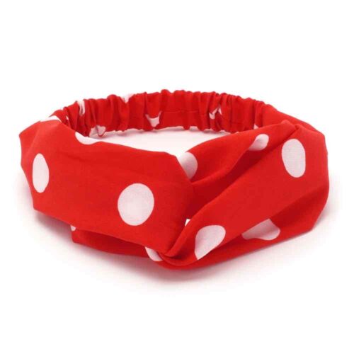 Повʼязка-чалма із софтовоі тканини з принтом горох/полоска