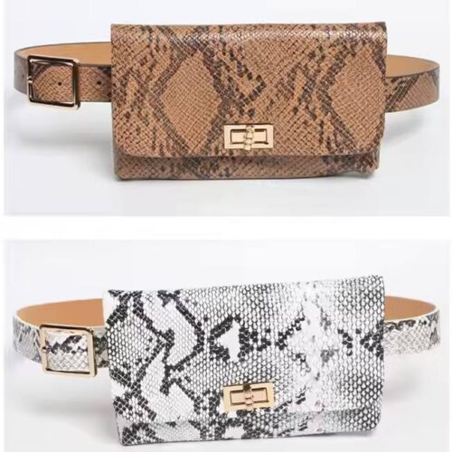 76122b0c-1ca3-4ddd-9645-10c3e92430dd.jpg Сумочка жіноча поясна зміїний принт еко-шкіра коричнева