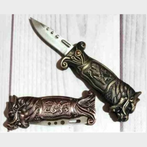 Запальничка "Дракон" з висувним ножем срібний